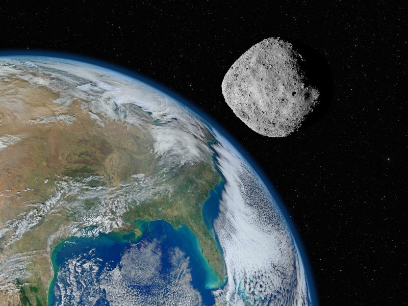 Artist's impression of an asteroid near Earth