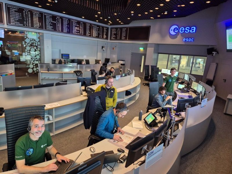Biomass mission operations room during pre-launch preparations