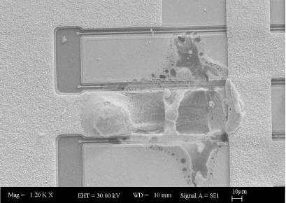 Catastrophic latch up damage to transistor due to heavy ion