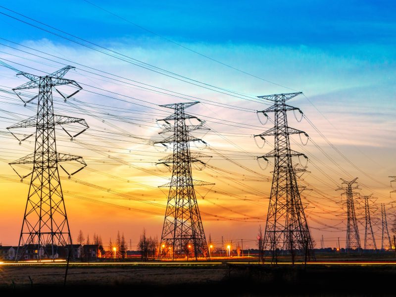 electricity power lines and pylons