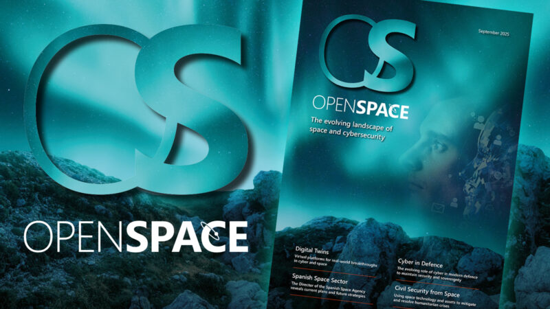 OpenSpace magazine cover on a photo of the aurora