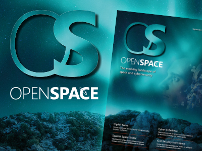 OpenSpace magazine cover on a photo of the aurora