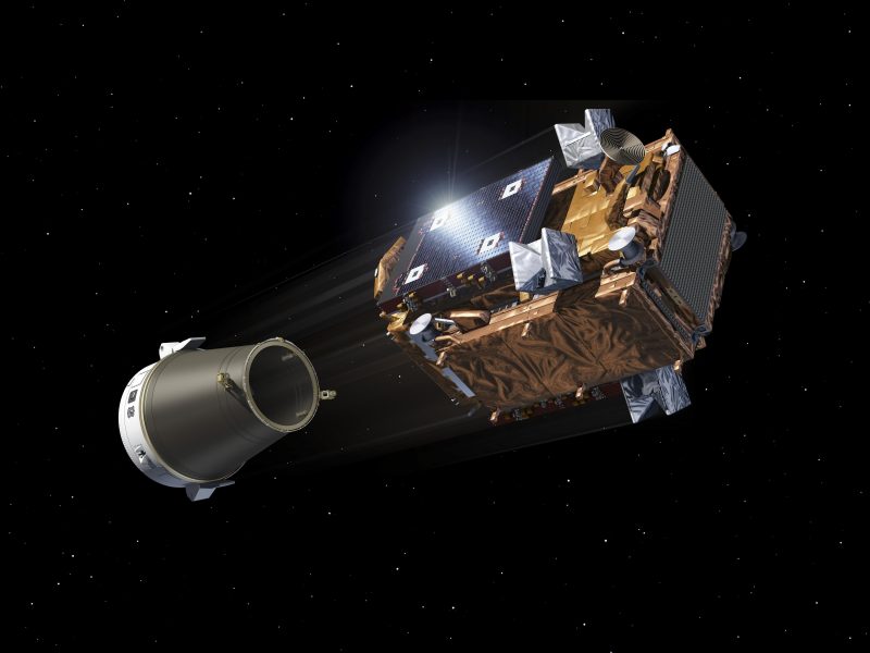 Artist's impression of Copernicus Sentinel-1C being released into orbit from the Vega-C upper stage. Image credit: ESA - P. Carril