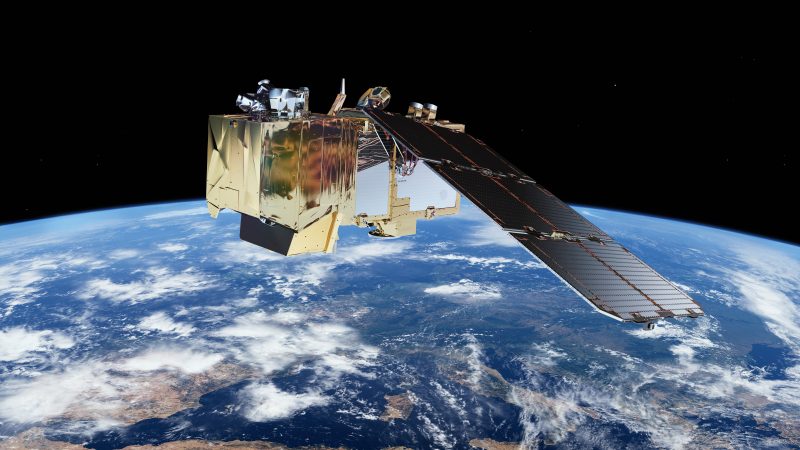 Artist's impression of a Sentinel-2 satellite in space