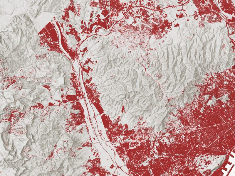Soil sealing over Barcelona (credit: ESA)