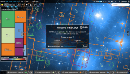 The ESASky interface