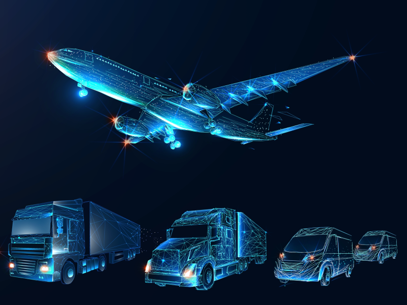 plane truck ship wireframes crop